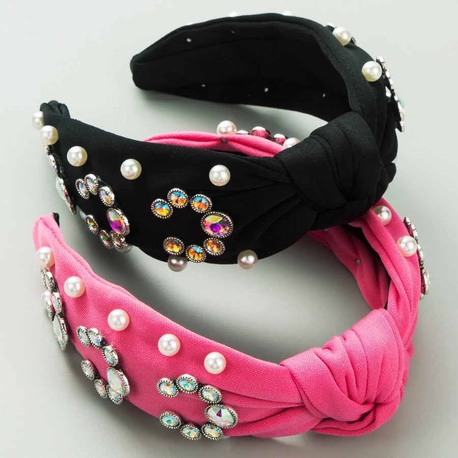 Women's Casual Vacation Classic Style Knot Alloy Cloth Inlay Glass Pearl Hair Band