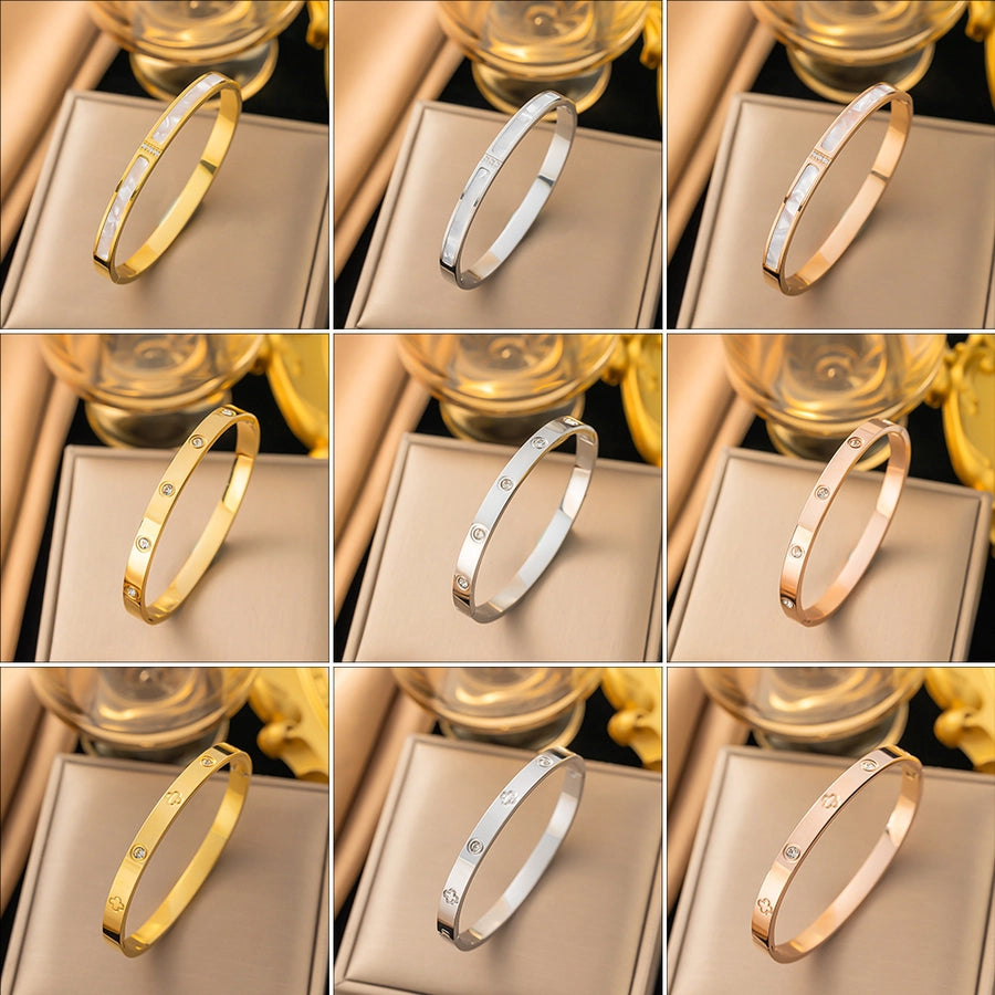 Sweet Solid Color Titanium Steel Stainless Steel Bracelets In Bulk