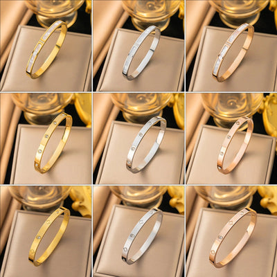 Sweet Solid Color Titanium Steel Stainless Steel Bracelets In Bulk