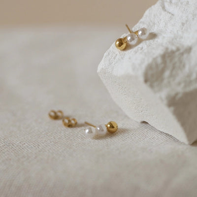 Elegant Cute Classic Style Pearl 304 Stainless Steel Ear Studs