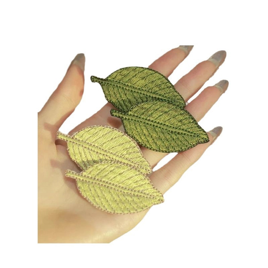 Embroidered leaves! Fresh hairpin! Exquisite bangs clip forehead high-grade Leaf side clip headdress broken hairpin