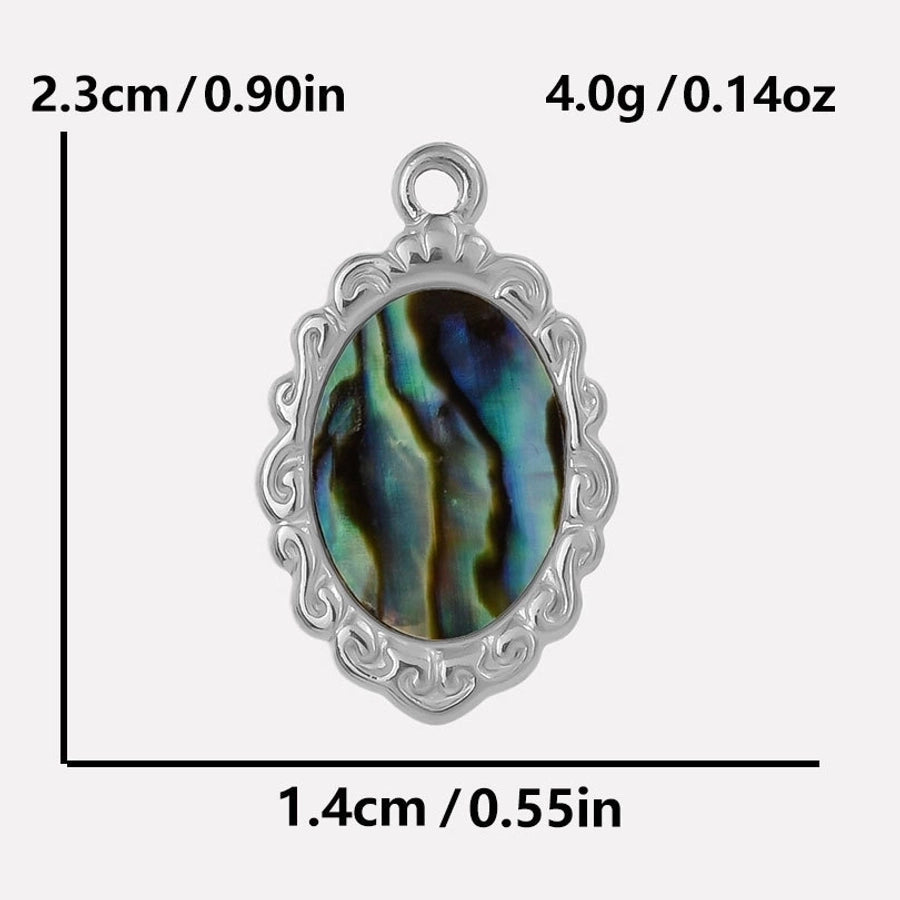 Jewelry Vintage Style Classic Style Oval 304 Stainless Steel Shell Abalone Shell 18K Gold Plated Irregular Plating Pendant Necklace