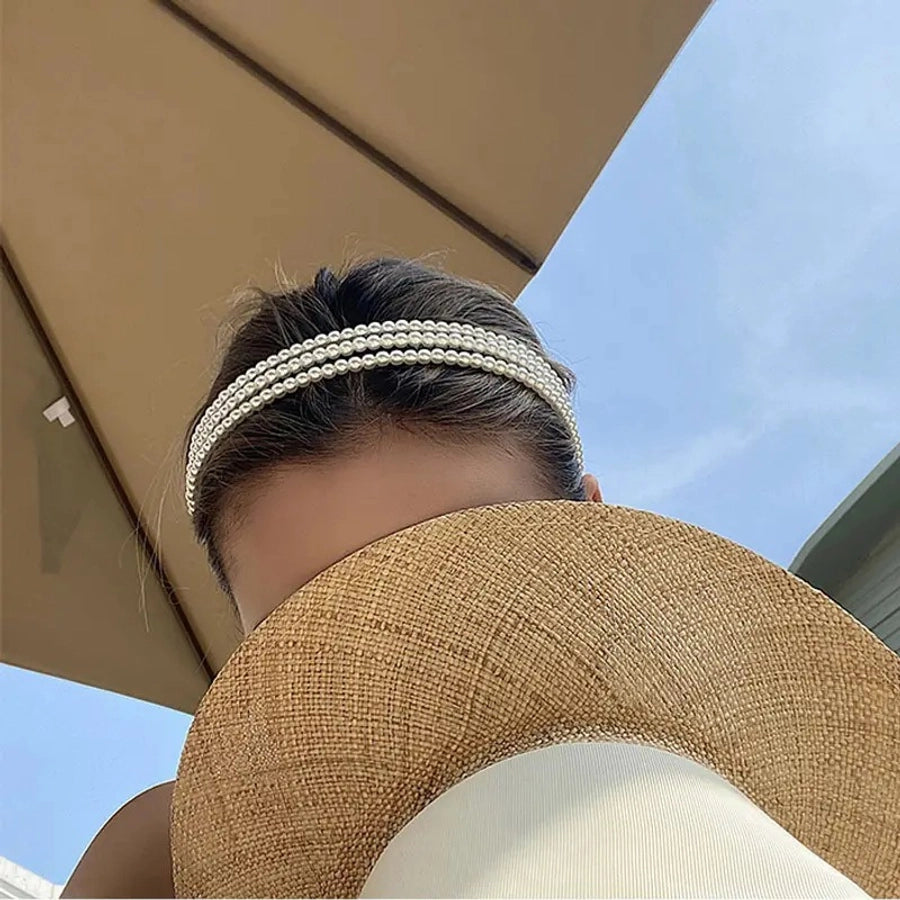 Women's Elegant Streetwear Round Imitation Pearl Hair Band