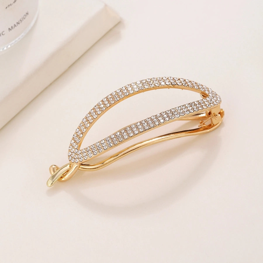 women's simple style solid color alloy plating hair clip