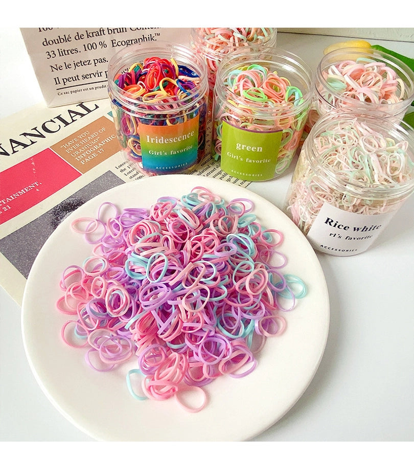 Children's hair accessories disposable rubber band Small color baby head rope does not hurt the hair high elastic girl tie head rubber band