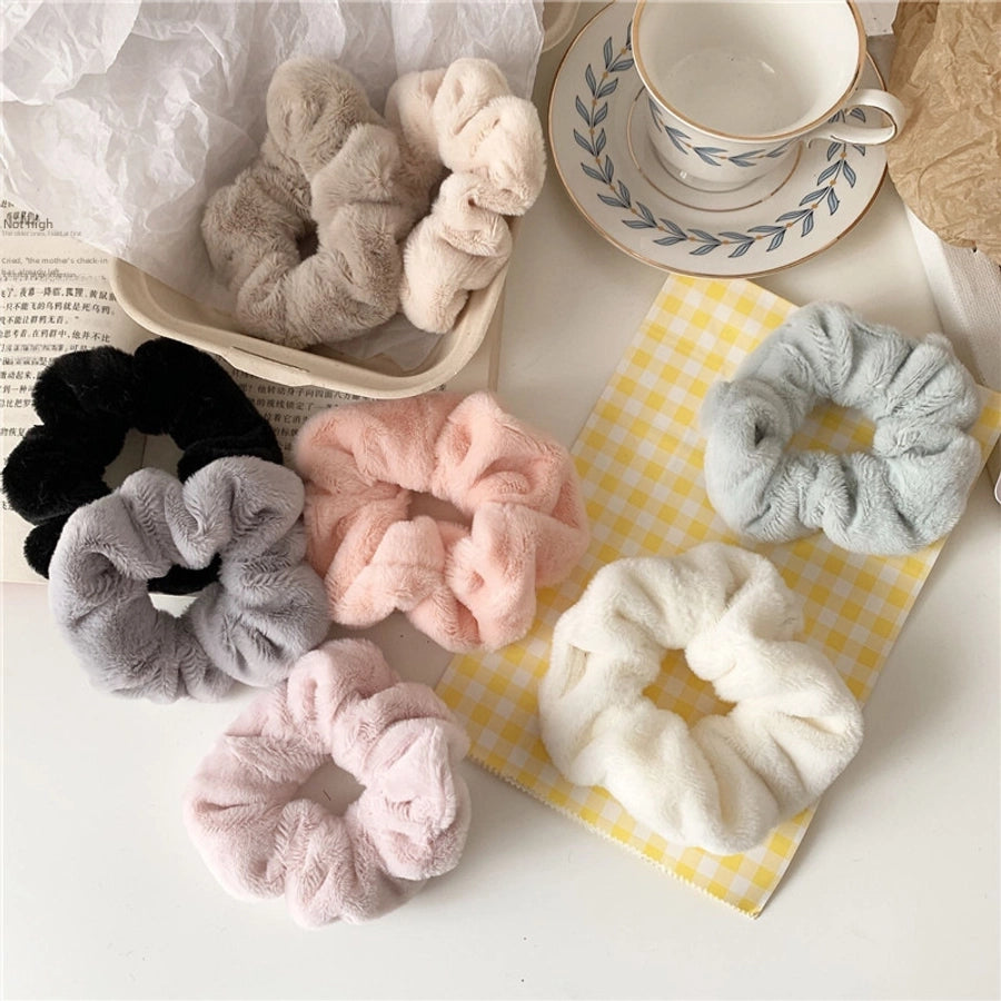 Autumn and Winter New Super Comfortable Plush Bowel Ring Head Rope Mao Mao Large Bowel Ring Fairy Style  Head Rope Internet Celebrant Hair Accessories