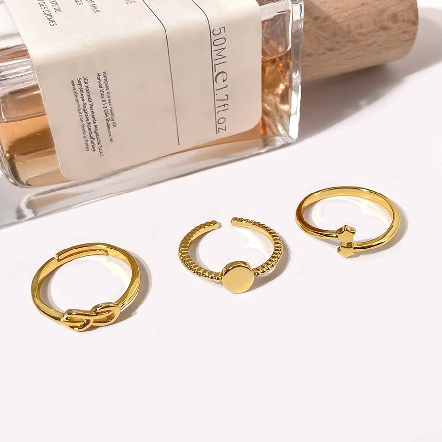 Copper 18K Gold Plated Criss Cross Infinity Open Rings