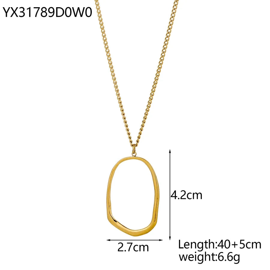 Jewelry Simple Style Geometric 304 Stainless Steel 18K Gold Plated Pendant Necklace