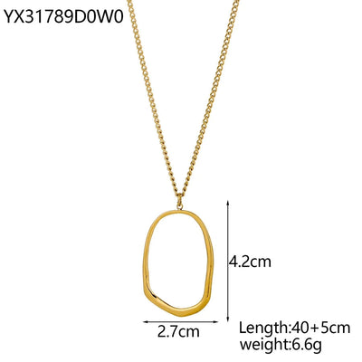 Jewelry Simple Style Geometric 304 Stainless Steel 18K Gold Plated Pendant Necklace