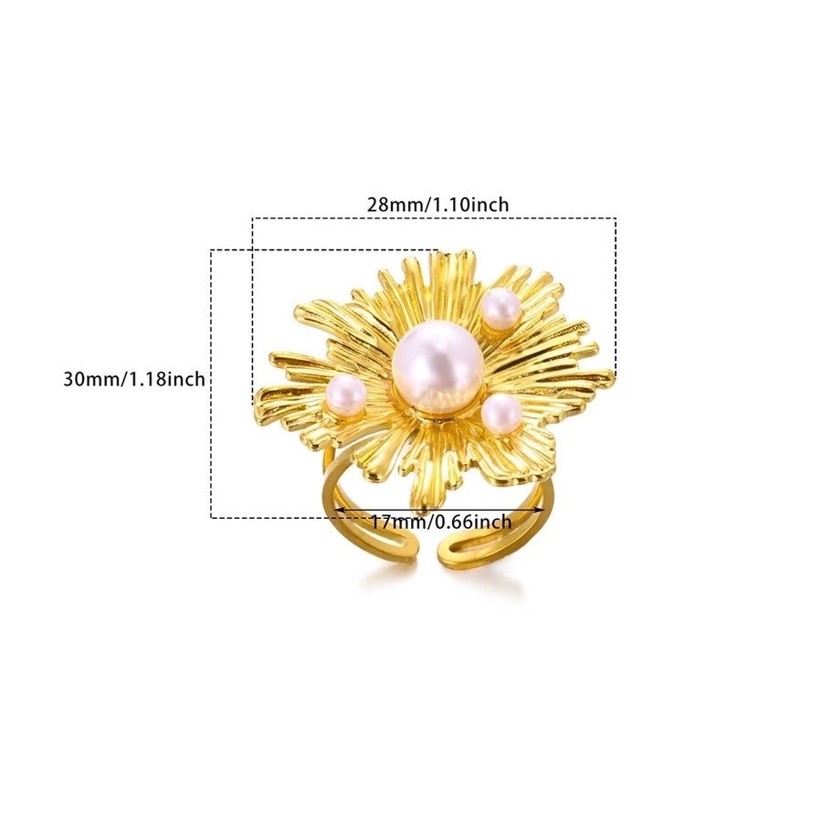 French Style Retro Minority Pearl Ear Stud and Ring Suit Light Luxury High-Grade Autumn Design Flower Rings Ear Studs