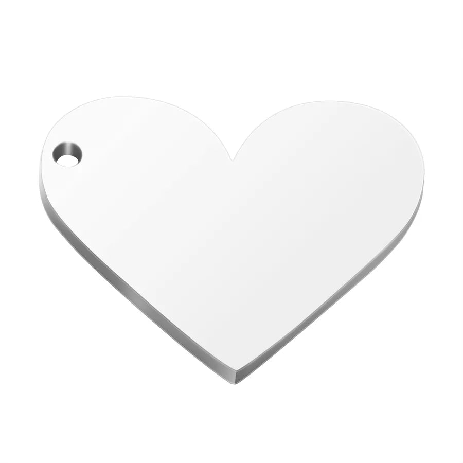 1 Piece 304 Stainless Steel Customization Laser Engraving Heart Shape Pendant