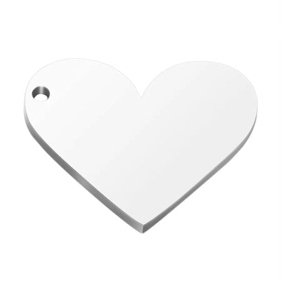 1 Piece 304 Stainless Steel Customization Laser Engraving Heart Shape Pendant