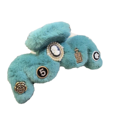 New Plush Large Size Grip Retro Classic Style Hair Volume Multi-Head Updo Hair Claw Shark Clip