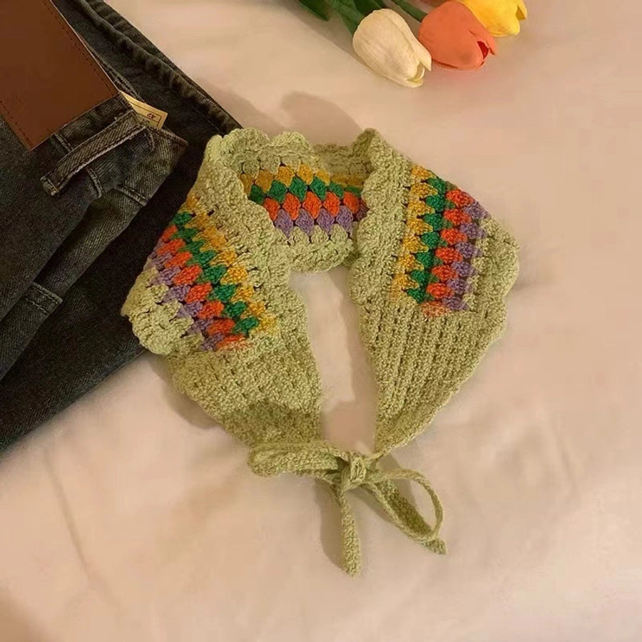 Women's IG Style Casual Plaid Rhombus Knit scarf