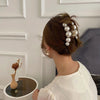 simple style geometric artificial pearl handmade hair claws 1 piece