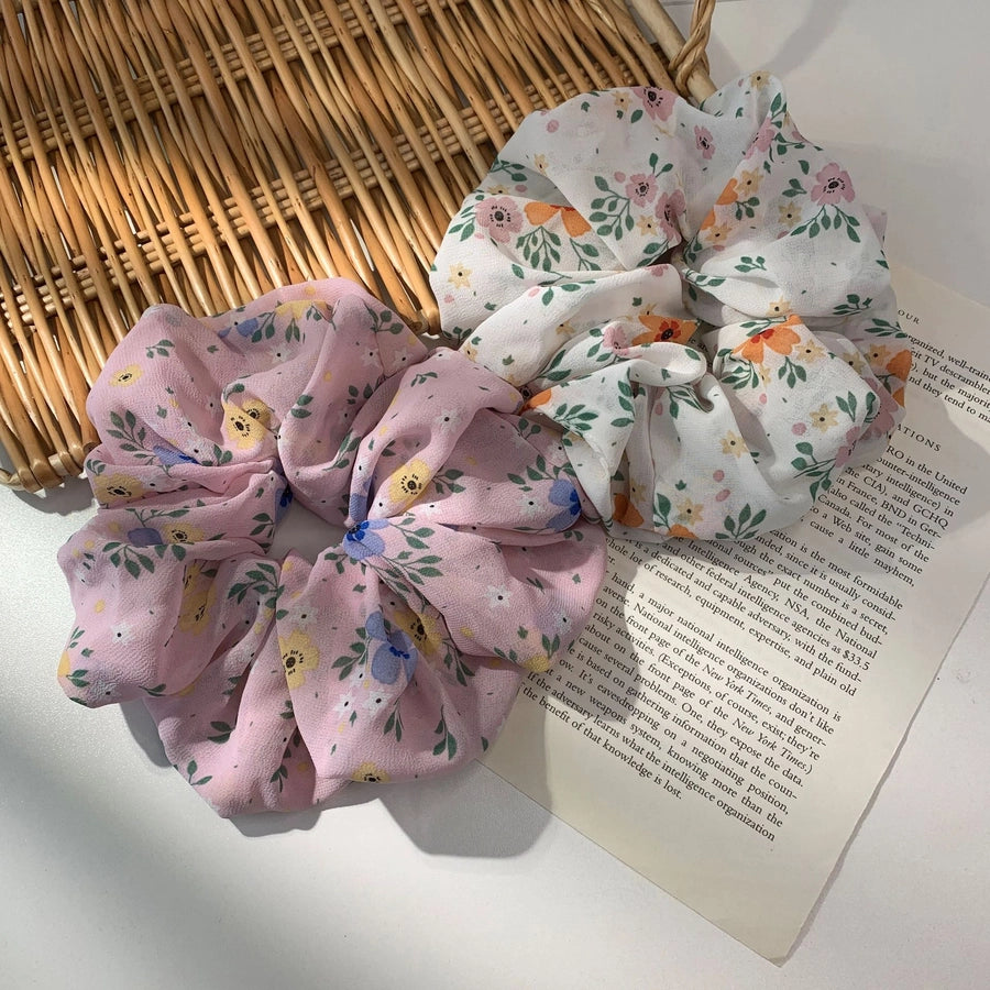 korean style cute flower fabric solid color head rope