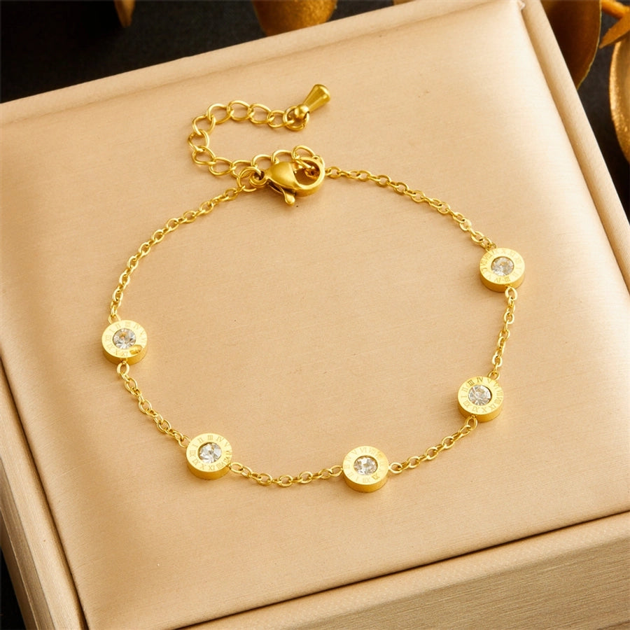 Vintage Style Classic Style Roman Numeral 304 Stainless Steel Bracelets In Bulk