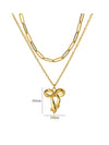 Jewelry Elegant Streetwear Bow Knot 304 Stainless Steel Plating Double Layer Necklaces