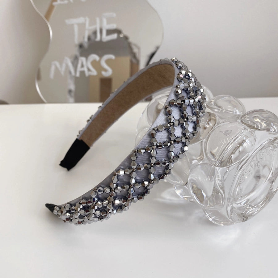 women's retro u shape plaid rhinestone