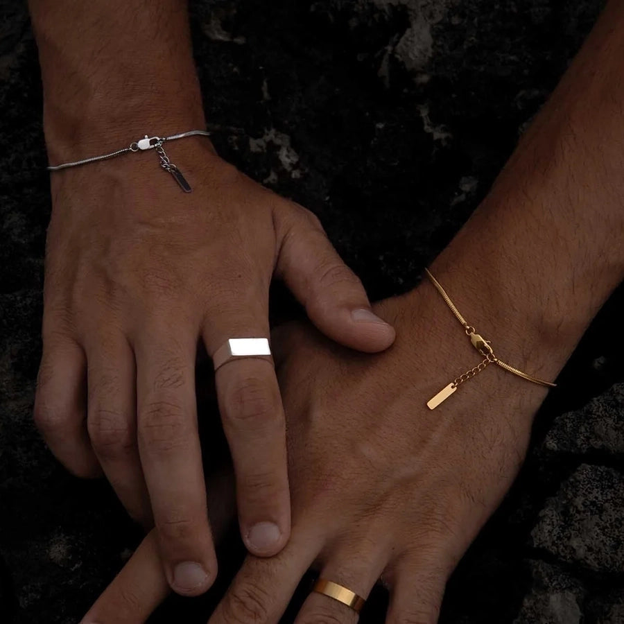 Hip-Hop Simple Style Geometric 304 Stainless Steel 18K Gold Plated White Gold Plated Bracelets In Bulk