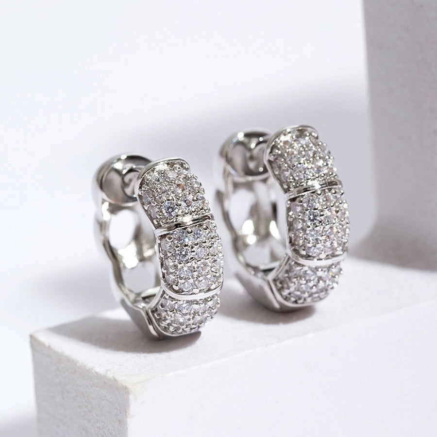 1 Pair Elegant Geometric Plating Copper Zircon Earrings