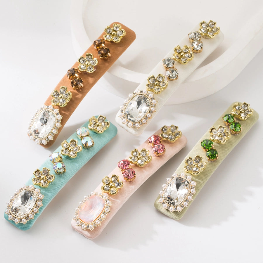 Women's Casual Vacation Classic Style Flower Alloy Inlay Glass Hair Clip
