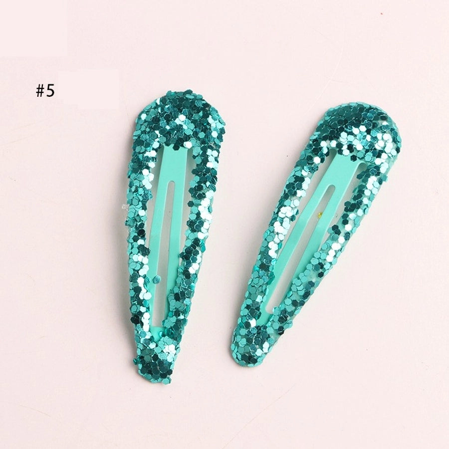 girl's simple style water droplets sequin hair clip