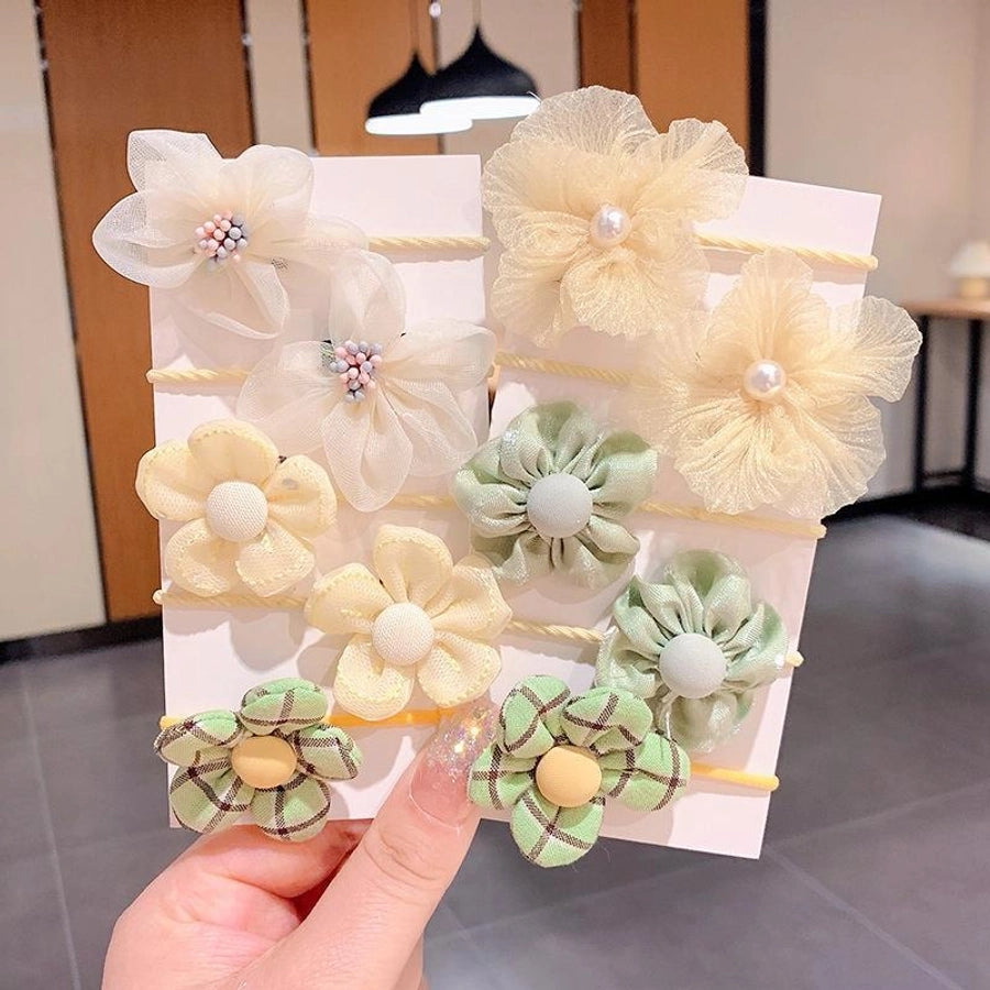 Children's Cute Flower Rubber Band Hair Band Set Baby Do Not Hurt Hair Elastic Good Girls Baby Hair Rope Hair Accessories Women