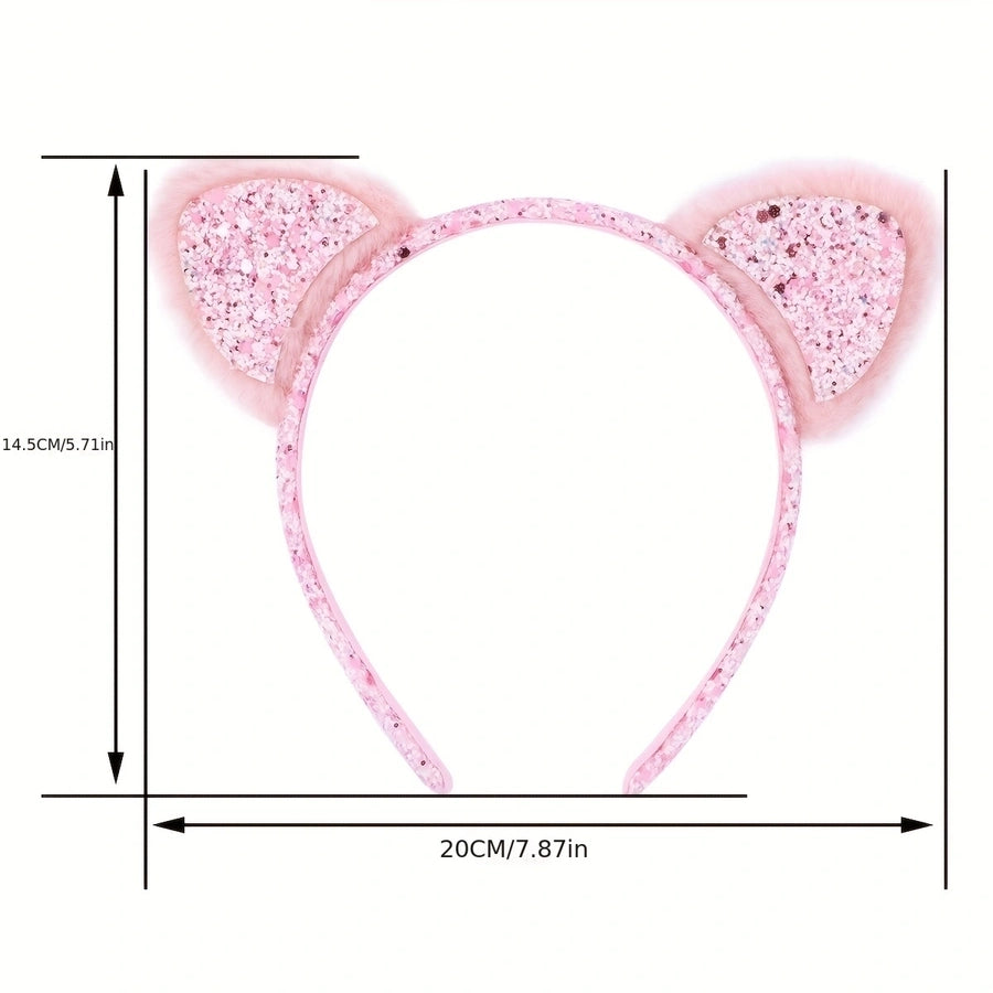 Women's Elegant Princess Shiny Ear Fabric Gauze Luminous Hair Band