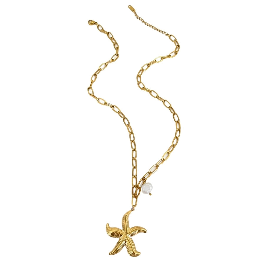 Jewelry Marine Style Classic Style Starfish 316L Stainless Steel  Plating Pendant Necklace