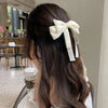 Big bow ribbon hairpin horizontal clip headdress temperament hair accessories high sense back head top clip spring clip