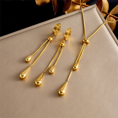 Jewelry Vintage Style Water Droplets 304 Stainless Steel Jewelry Set