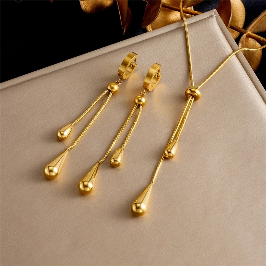Jewelry Vintage Style Water Droplets 304 Stainless Steel Jewelry Set