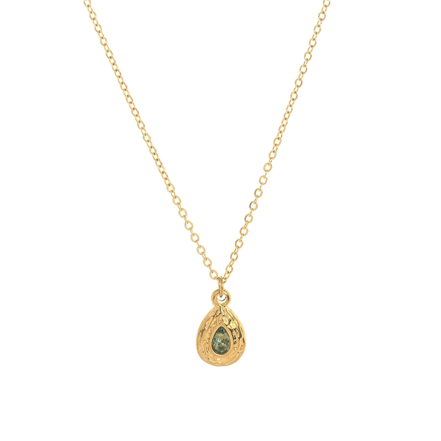 Jewelry Casual Simple Style Water Droplets 201 Stainless Steel 304 Stainless Steel Zircon 18K Gold Plated Pendant Necklace