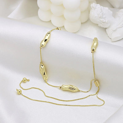 Copper 18K Gold Plated Plating Geometric Pendant Necklace