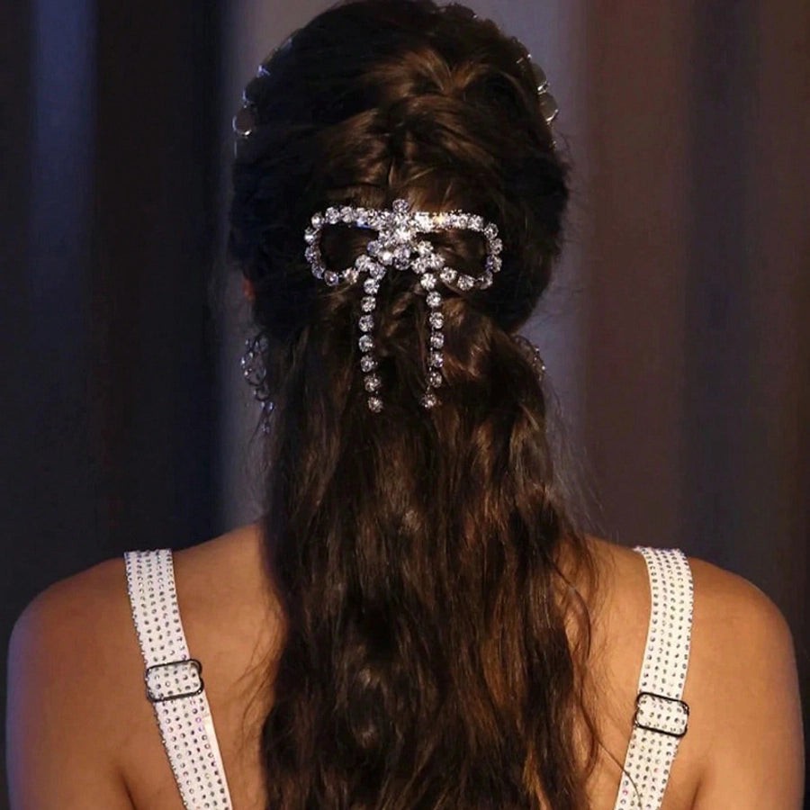 Women's Cute Bow Knot Glass Iron Copper Handmade Hair Clip