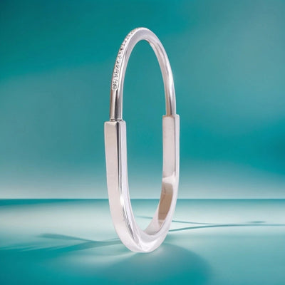 Elegant Simple Style Round Titanium Steel 18K Gold Plated Rhinestones Bangle In Bulk