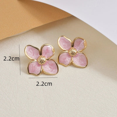 1 Pair Casual Pastoral Simple Style Flower 304 Stainless Steel Ear Studs