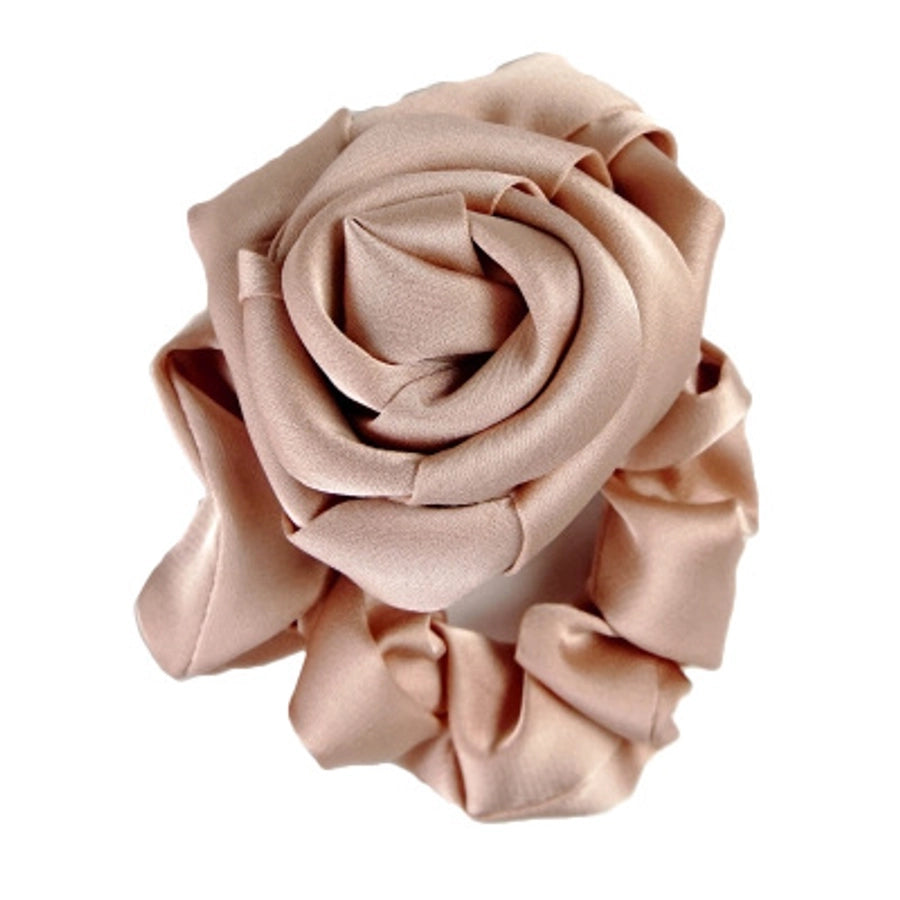 fashion rose solid color cloth hair tie