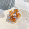 Women's Elegant Simple Style Flower Acetic acid sheets Inlay Artificial Pearls Hair Claws