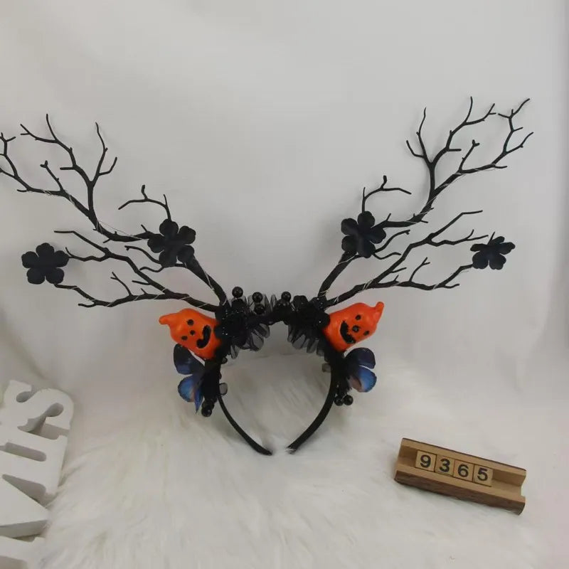 Halloween IG Style Women's Pumpkin Tree Bat Plastic Hair Band