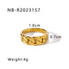 Jewelry Vintage Style Commute Geometric 304 Stainless Steel 18K Gold Plated Rings