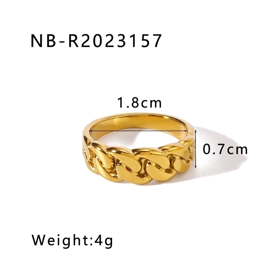Jewelry Vintage Style Commute Geometric 304 Stainless Steel 18K Gold Plated Rings