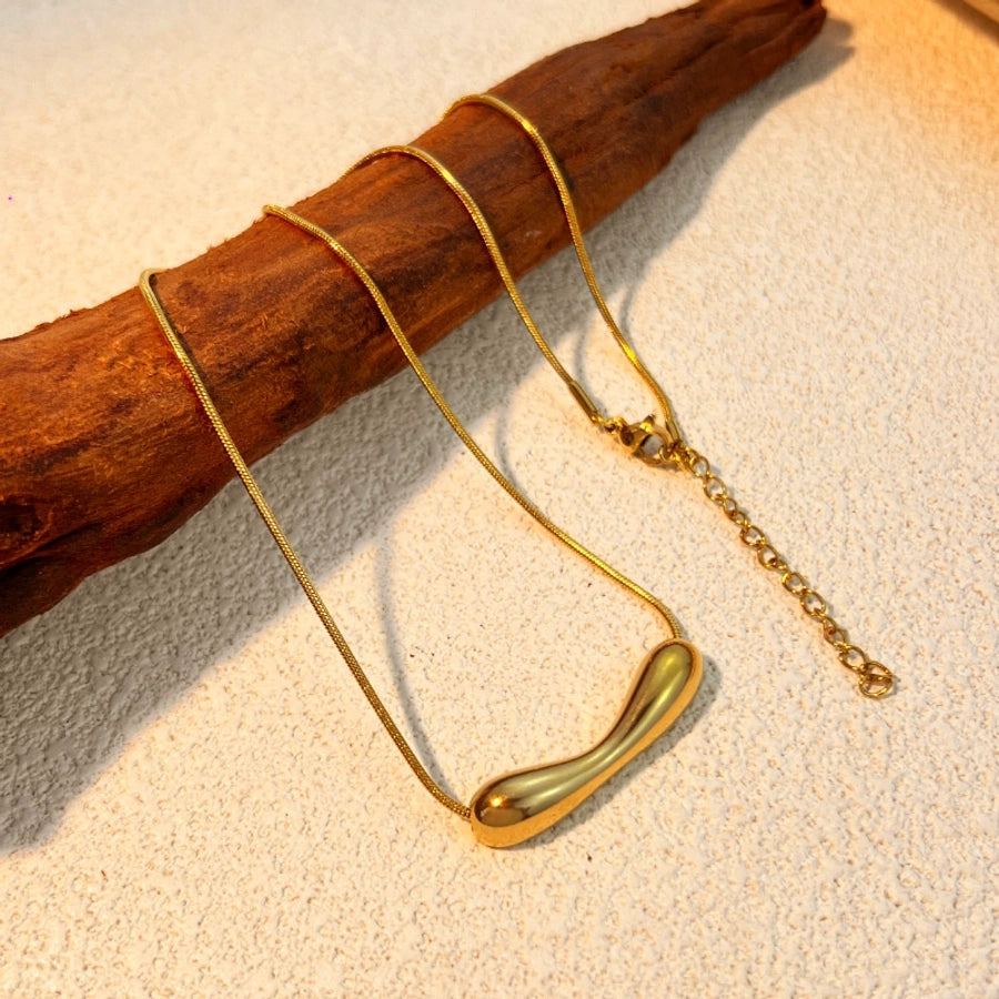 Jewelry Casual Elegant Geometric 304 Stainless Steel 18K Gold Plated Plating Necklace