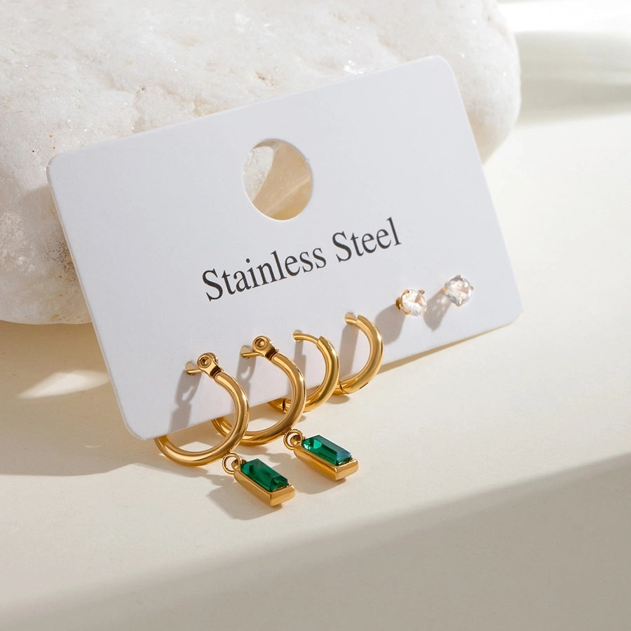 1 Set Simple Style Classic Style Geometric 304 Stainless Steel Earrings