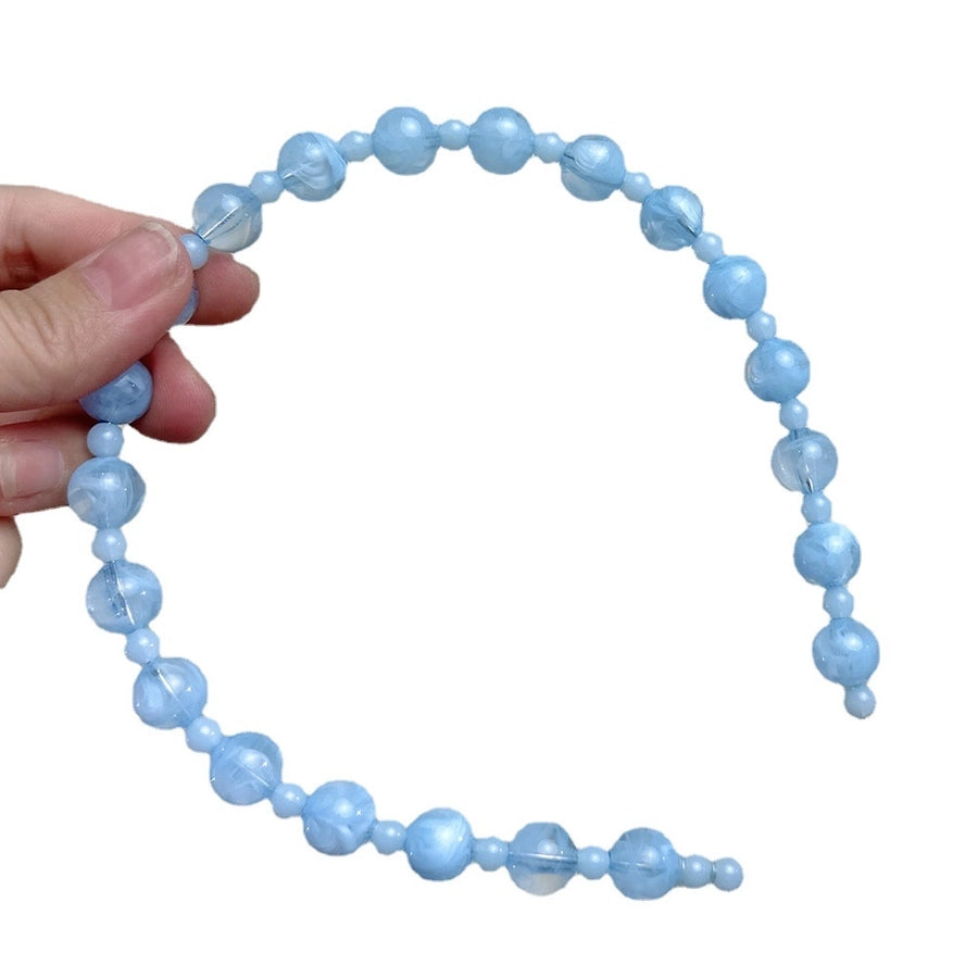 Listen to Bamboo Yin ~ New Chinese Ice Penetrating Green Imitation Jade Beaded Hair Hoop Female Advanced Sense Niche Design Hair Card Head Hoop