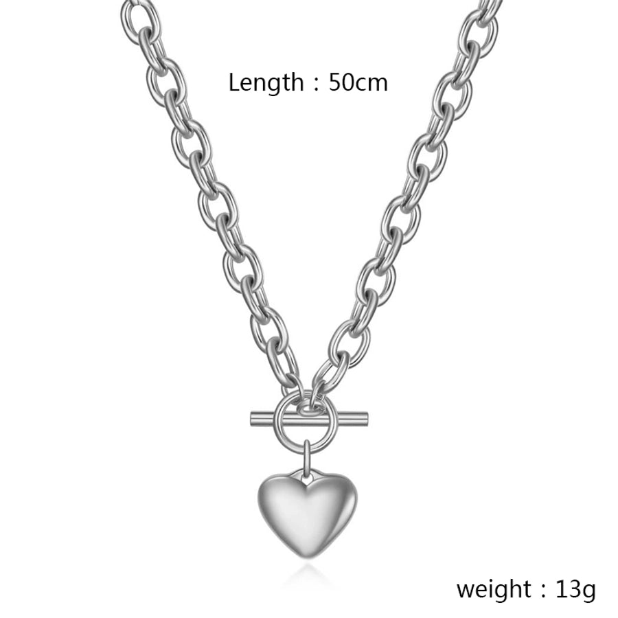 Jewelry Simple Style Classic Style Heart Shape 304 Stainless Steel Gold Plated Bracelets Necklace