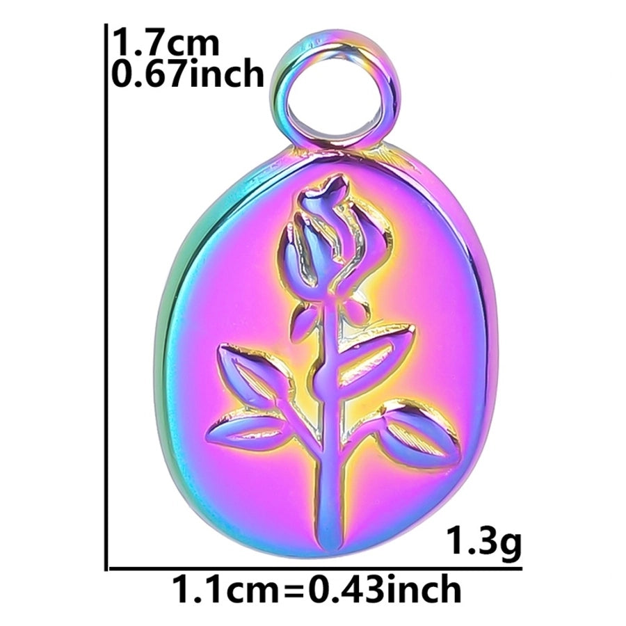 Jewelry Basic Modern Style Classic Style Flower 304 Stainless Steel 18K Gold Plated Plating Pendant Necklace