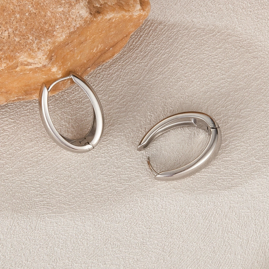 1 Piece French Style Geometric 304 Stainless Steel 18K Gold Plated Earrings