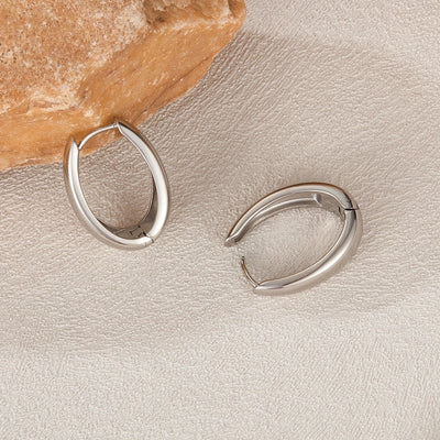 1 Piece French Style Geometric 304 Stainless Steel 18K Gold Plated Earrings